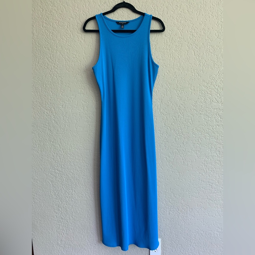 White House Black Market Blue Halter Sheath Dress NWOT